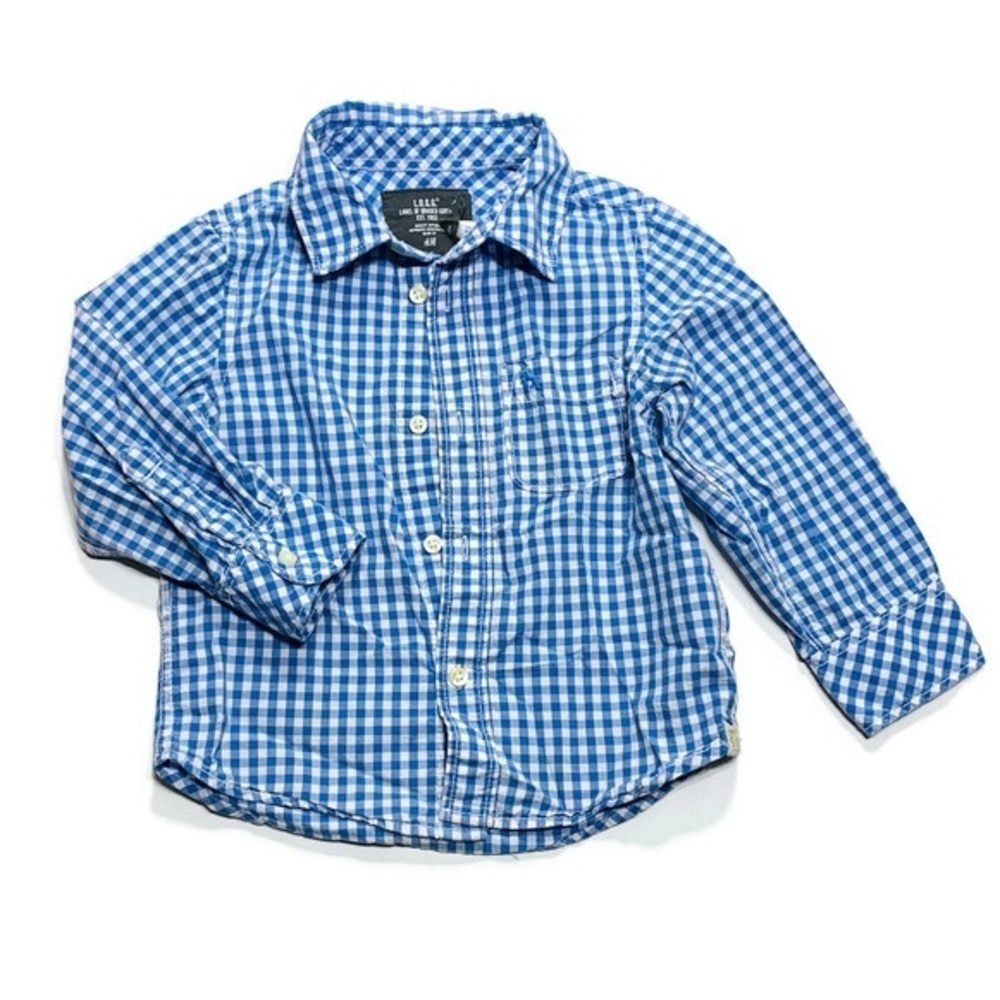 H&M baby boy’s 18-24M plaid button down shirt